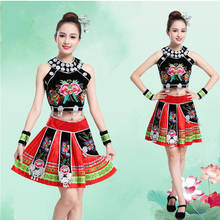 Disfraces de baile tradicional clásico para mujer, Ropa de baile Miao étnico, hmong, ropa de fiesta para festival Nacional 2024 - compra barato