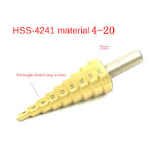 Hss Titanium Trigonal handle Step Drill Bit 4-20MM Step Cone Cutting Tools Steel Woodworking Metal Drilling Set 2024 - buy cheap
