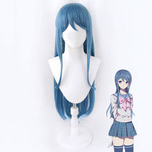Anime Danganronpa Maizono Sayaka Long Blue Cosplay Wig Synthetic Hair Dangan Ronpa + Free Wig Cap Party Role Play Girl Women 2024 - buy cheap