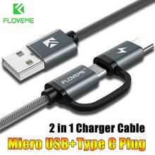 FLOVEME 2 in 1 Fast Charging Cable Micro USB Type C Sync Data For Xiaomi Samsung Huawei Double-Sided Data Sync Fast Charger Wire 2024 - buy cheap