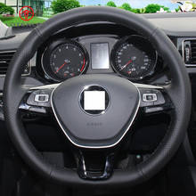 LQTENLEO Black Artificial Leather Car Steering Wheel Cover for Volkswagen VW Golf 7 Mk7 New Polo Jetta Passat B8 Tiguan Sharan 2024 - buy cheap