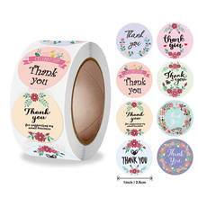 Obrigado 50-500 da flor dos pces você etiquetas etiquetas selos obrigado por apoiar minhas etiquetas pequenas do negócio rolam etiquetas redondas para a loja 2024 - compre barato