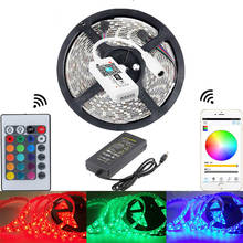 WIFI led strip light 12V waterproof RGB lights 5050 SMD leds tape neon lamp Bluetooth 24 key controller 220v Input for room tv 2024 - buy cheap