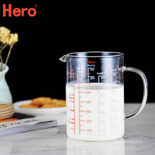 Мерная чашка для кофе, стеклянные мерные чашки для пищевых продуктов, прозрачная мерная чашка, термостойкая стеклянная кружка, мерные кружки для молока 2024 - купить недорого