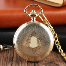 Golden Mechanical Large Pocket Watch Male Female Necklace Pendant Black Roman Dial Comfortable Chain The Best Gift For Husband 2024 - buy cheap