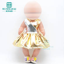 Ropa de muñeca de lentejuelas flash, vestido de falda para muñeca recién nacida de 43 cm, muñeca americana de 18 pulgadas, regalo para niña 2024 - compra barato