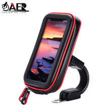 Touchable Motorcycle Moto biker Mobile Phone holder Waterproof bag GPS motor Bicycle Rear View Mirror Mount Support Stand 2024 - buy cheap