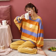 Women Pajamas Set Autumn New Cartoon daisy Printed Long Sleeve Cute Sleepwear Casual Homewear Female Pyjamas Night suit 2024 - buy cheap