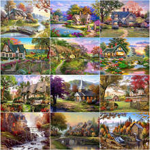 DIY Square/Round Diamond Art Painting House Cross Stitch Diamond Embroidery Landscape Rhinestones Art Handmade Home Decoration 2024 - buy cheap