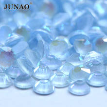 JUNAO-diamantes de imitación para decoración de uñas, cristales luminosos noctilucentes, cristal plano, no fijación en caliente, Strass, para manualidades, SS6-20 2024 - compra barato