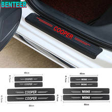 4pcs carbon fiber car Door Sills Guards sticker for bmw MINI COOPER COUNTRYMAN R55 R56 R57 R58 R59 R60 F56 F54 F55 F57 F60 2024 - buy cheap