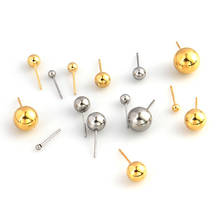 20pcs/Lot Wholesale Stainless Steel Fashion Women Jewellery Findings Real Stud Earrings Pin Ball Beads Head DIY Jewelry Parts 2024 - buy cheap