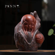 PIN de arcilla púrpura para decoración del hogar, estatua de Mascota de té del Dios de la longevidad, figuritas de cerámica para personas, adornos de Ceremonia de té Zi Sha 2024 - compra barato