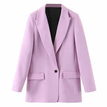 Blazer de oficina para mujer, chaqueta de moda Simple, traje de un botón, prendas de vestir exteriores informales, Tops J415, novedad de primavera y otoño de 2020 2024 - compra barato