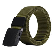 Cinturón táctico militar de lona para hombre y mujer, cinturón de cintura con hebilla de Metal, ajustable, para deportes de caza 2024 - compra barato