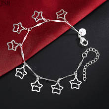 Wholesale Silver color charms Star gift chain bracelet fashion charm Anklet wedding Cute women lady party gift LH033 2024 - buy cheap