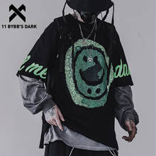 11 BYBB'S DARK Футболка Мужская хип-хоп улыбка граффити оверсайз футболка 2020 летняя Уличная Повседневная рубашка с коротким рукавом хлопковые топы 2024 - купить недорого