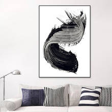 Hand painted abstract oil painting modern minimalist nordic black and white ink new chinese style study large living room decora 2024 - buy cheap