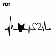 Yjzt 17.8x7.6cm cão batimento cardíaco monitor de vida decalque vinil adesivo do carro decoração engraçada preto/prata C24-1474 2024 - compre barato
