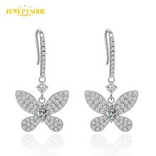 Jewepisode Butterfly 100% Real 925 Sterling Silver Created Moissanite Gemstone Dangle Drop Earrings Wholesale Fine Jewelry Gift 2024 - buy cheap