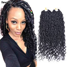 Synthetic Crochet Braids Hair Passion Twist River Goddess Braiding Hair Extension Ombre Brown Faux Locs With Curly Hair For Afro 2024 - buy cheap