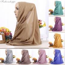 Pañuelo de chifón islámico para mujer, hiyab musulmán de la India, 23 colores, nuevo diseño 2024 - compra barato