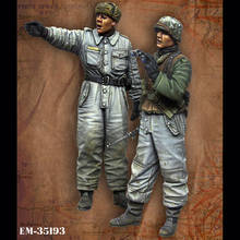 Modelo de resina gk, boneco soldado tankmen e panzerprateado militar da segunda guerra mundial, não montado e sem pintura, 1/35 2024 - compre barato