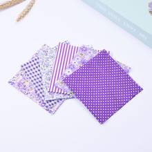 DIY 6pcs/lots 25x25cm Purple Flor Pattern Square 100%Cotton Pur-cut Patchwork Fabric Bundle Sewing Quilting Crafts for Handmade 2024 - buy cheap