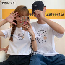 Couple T-shirt Women Cartoon cute Leisure Comics Simple Streetwear All-match Design Basic Tops Clothing Chic Ins Korean Style 2024 - buy cheap