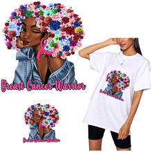 Parches térmicos de flores y letras para mujer, adhesivos de belleza africana para planchar en la ropa, decoración de apliques para camiseta de mujer 2024 - compra barato