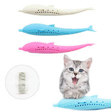 Игрушки для кошек Мягкая Силиконовая зубная щетка мята в форме рыбы игрушки для кошек интерактивные кошачьи зубы для чистки домашних животных жевательные игрушки товары для домашних животных 2024 - купить недорого
