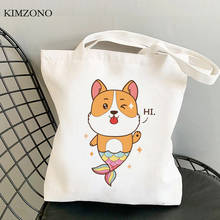 Corgi-bolsa de compras tipo sacola de tecido que recicla, bolsa de compras em tecido trançado 2024 - compre barato