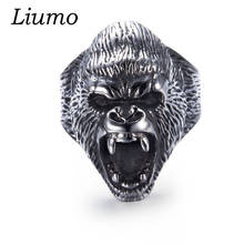 Liumo-Anillo de motorista para hombre, estilo Punk Vintage, Animal Angry Gorilla, aleación, Lr967 2024 - compra barato
