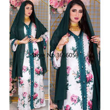 Пакистанское платье-хиджаб для женщин, модель 2021 года, модель Eid Mubarak, мусульманская абайя, халат в стиле бохо с Африканским принтом, женская одежда Djellaba 2024 - купить недорого