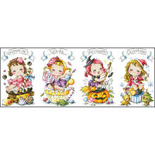 Fishxx напечатанный на ткани DMC Счетный Китайский вышивки крестом наборы набор вышивка рукоделие сладкая девочка праздничный 2024 - купить недорого