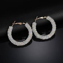 Women Girls Big Rhinestone Hoop Earrings Fashion Jewelry Crystal Earrings Large Gold Metal Circle Earring Accesorios Mujer 2020 2024 - buy cheap