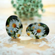 10PCS/lot oval 10MM x 14MM/13MM X 18MM flower Glass Cabochon for necklace earring rings brooch DIY Jewelry hand made supply 2024 - buy cheap