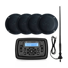 Marine Waterproof Stereo Bluetooth Radio Audio Receiver AM FM Car MP3 Player+4" Marine Speaker+Boat Antenna For RV UTV Motorcycl 2024 - buy cheap