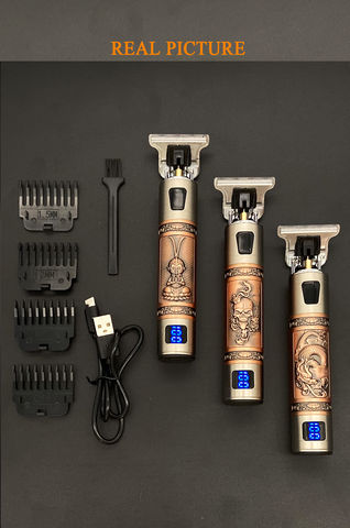 Перезаряжаемая машинка для стрижки волос USB T9 2021, электрический триммер для волос, Беспроводная Бритва, триммер 0 мм, Мужская Парикмахерская Машинка для стрижки волос для мужчин 2022 - купить недорого