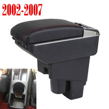 Caja de almacenamiento de doble capa para coche, compartimento central de cuero, reposabrazos, portavasos para Honda Fit Jazz 2002-2007 Hatchback 2003 2004 2005 2006 2024 - compra barato