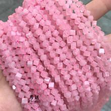 4mm Natural Square Pink Rose Quartz Crystal Beads 15" Strand Loose Natural Stone Beads For Jewelry Making DIY Charms Bracelets 2024 - buy cheap