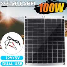 100W 12V/5V Dual USB Output Solar Panel Monocrystalline Solar Cell Cell Module DC for Car Yacht Light Outdoor Battery Charger 2024 - buy cheap