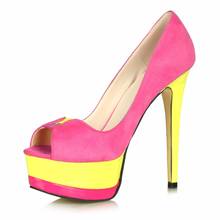 Minan Ser super high heels with rose red fashion shoes sexy heels with 16 cm super high fashion pumps. 2024 - buy cheap