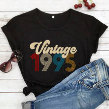 Camisa do dia do aniversário do vintage 1995 camiseta engraçado citações tees harajuku kawaii estilo feminino arte estética camiseta vintage 2024 - compre barato