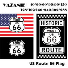 YAZANIE United States US Historic West Us Route 66 Flag Route 66 Motorcycle Biker Rider Retro USA Flag Banner Brass Metal 2024 - buy cheap