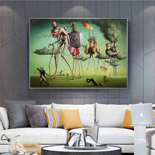 "The American Dream" by By Salvador Dali Canvas Paintings Famous Artwork Reproductions Cuadros Wall Art Pictures For Living Room 2024 - buy cheap