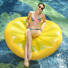 Colchão de piscina inflável gigante de limão, 143cm, almofada de natação, boia de limão para crianças, brinquedo de festa em piscina 2024 - compre barato