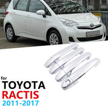 Embellecedor de 4 Manijas para coche Toyota Ractis verso-s Space Verso Subaru Trezia XP120 MK2 2011 ~ 2017, pegatinas de embellecedor de cubierta, ABS cromado, 2012 2024 - compra barato