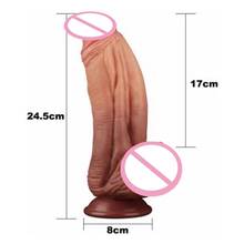 Sex Shop Huge Dildo Female Masturbator Super Soft Realistic Penis Dildo Double-layer Silicone Suction Cup Dildos For Women Big 2024 - buy cheap