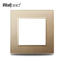 Wallpad S6 DIY Single Gold Panel Brushed PC Plastic For Wall Switch Socket Imitating Aluminum Plate Free Combination, 86*86mm 2024 - buy cheap